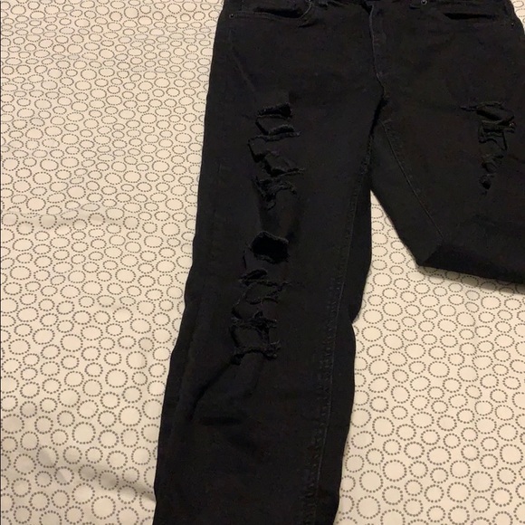 Black distressed skinny jeggings super stretch - Picture 2 of 4
